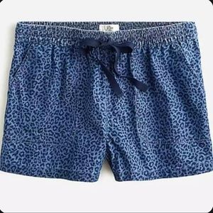 J.Crew Seaside Shorts in Indigo Leopard Cotton
